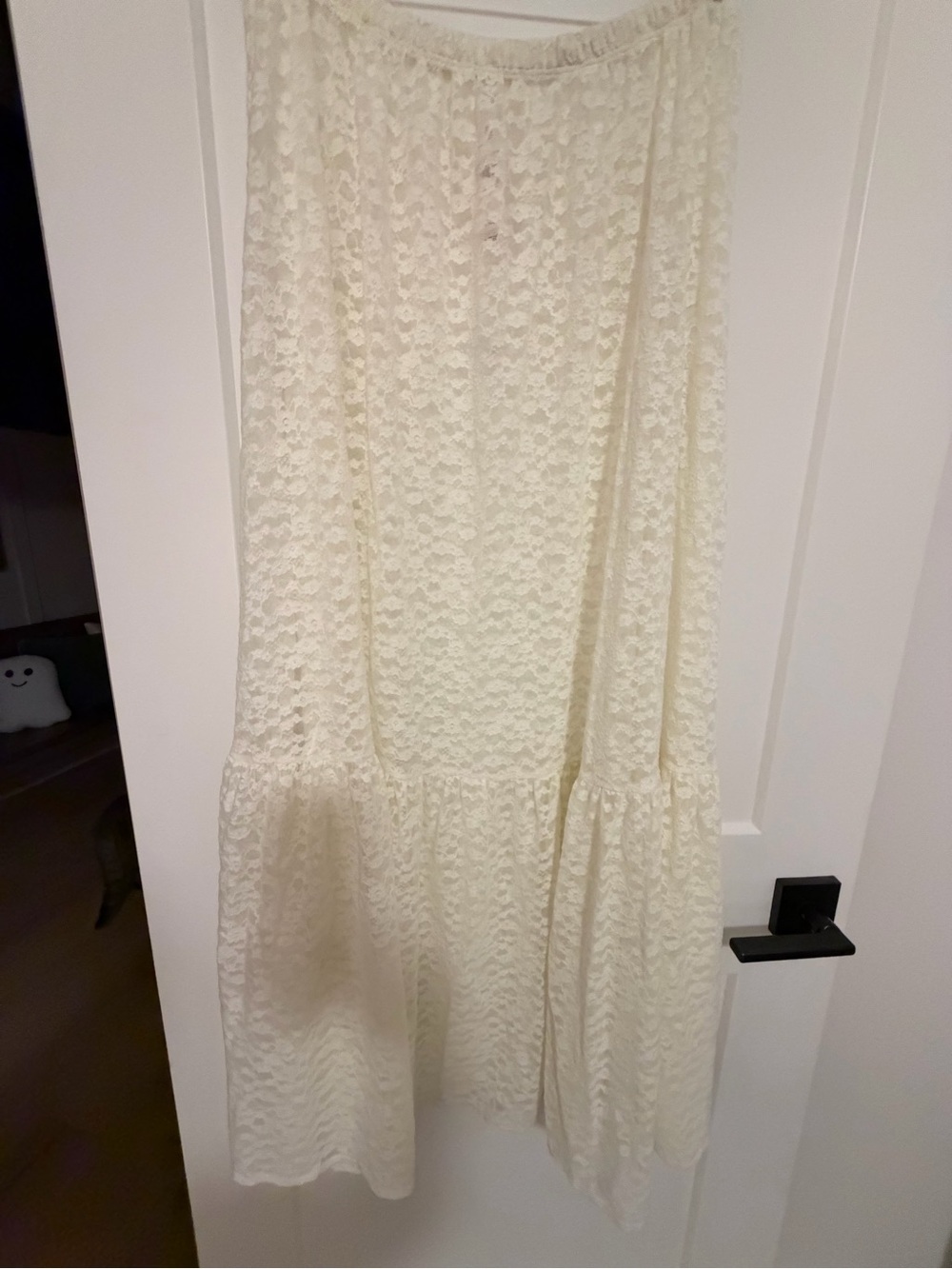 aerie Cream Lace Tiered Maxi Coverup